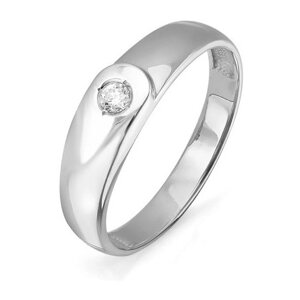 Кольцо помолвочное Diamant online, белое золото, 585 проба, бриллиант, размер 16.5