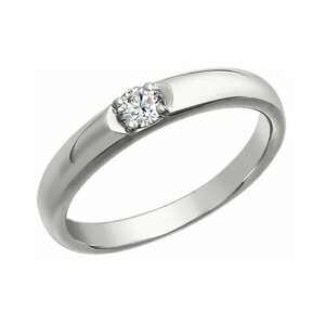 Кольцо помолвочное Diamant online, белое золото, 585 проба, бриллиант, размер 18