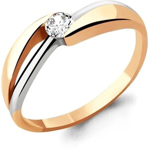 Кольцо помолвочное Diamant online, золото, 585 проба, бриллиант, размер 17.5