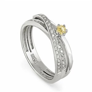 Кольцо помолвочное KABAROVSKY, белое золото, 585 проба, бриллиант, размер 17