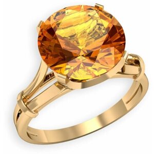 Кольцо помолвочное Oriental красное золото, 585 проба, цитрин, размер 17.5
