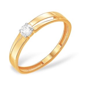 Кольцо помолвочное Яхонт 257395 красное золото, 585 проба, фианит, золотой