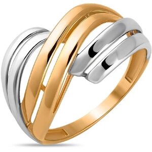 Кольцо SANIS комбинированное золото, 585 проба, размер 17.5, серебряный, золотой