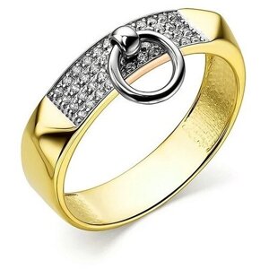 Кольцо The Jeweller, желтое золото, 585 проба, фианит, размер 18.5