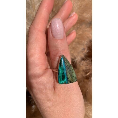 Кольцо True Stones, малахит, хризоколла, размер 17, зеленый, голубой
