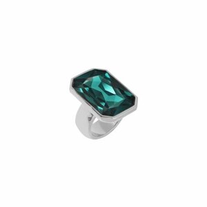 Кольцо vidda, кристаллы Swarovski, размер 18.5, зеленый, серебряный