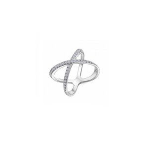 Кольцо Вознесенский ювелирный завод 10-0150 серебро, 925 проба, фианит, размер 19, серебряный