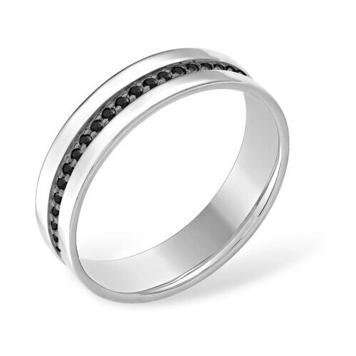 Кольцо Яхонт 256068 серебро, 925 проба, фианит, размер 16.5, черный