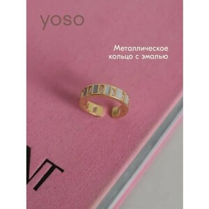 Кольцо YOSO, искусственный камень, керамика, белый