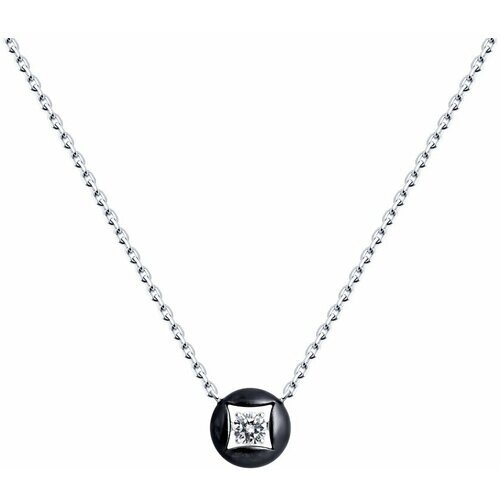 Колье Diamant из серебра с фианитом 94-170-01815-1, размер 40\45 см
