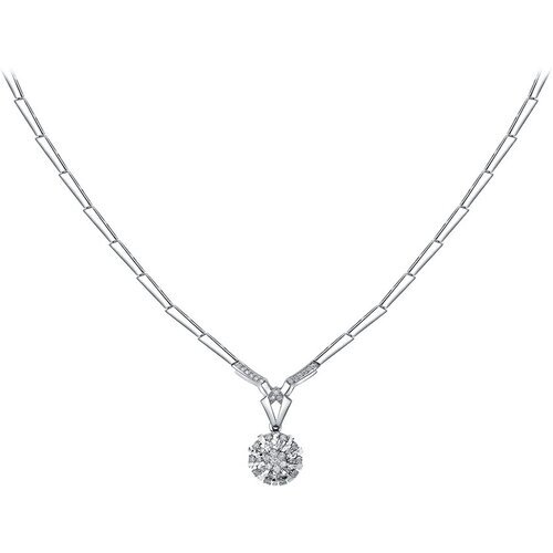 Колье Diamant online, белое золото, 585 проба, бриллиант, длина 45 см.