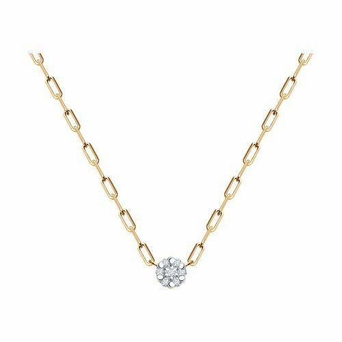 Колье Diamant online, золото, 585 проба, бриллиант, длина 40 см., бесцветный