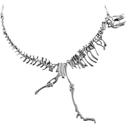 Колье Самородок Кощей/Динозавр, серебро, 925 проба, чернение, длина 50 см.