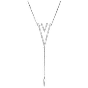 Колье, серебро 925, цепочка на шею в форме буквы V