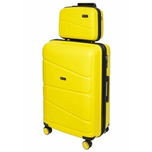Комплект чемоданов Bonle H-8011_BcL/YELLOW, 2 шт., 136 л, размер L, желтый