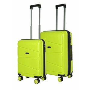 Комплект чемоданов Bonle H-8011_SM/GREEN, 2 шт., 92 л, размер S/M, зеленый
