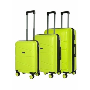 Комплект чемоданов Bonle H-8011_SML/GREEN, 3 шт., 136 л, размер S/M/L, зеленый