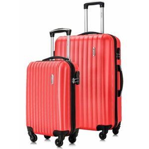 Комплект чемоданов L'case Krabi, 2 шт., 94 л, размер S/L, красный
