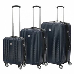 Комплект чемоданов Tony Perotti, ABS-пластик, поликарбонат, синий