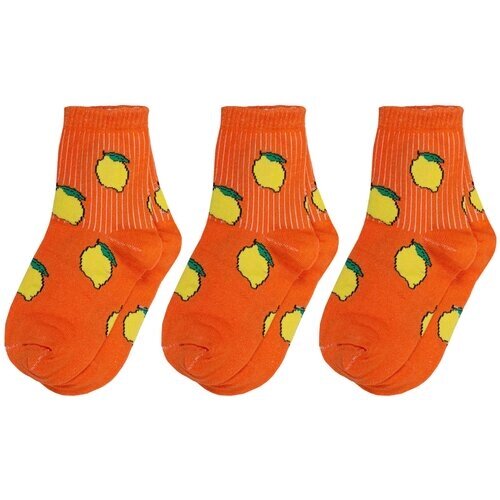 Комплект из 3 пар детских носков Альтаир оранжевые, размер 14