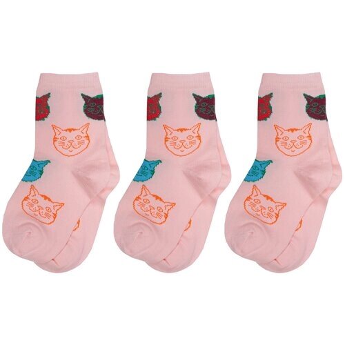 Комплект из 3 пар детских носков Альтаир розовые, размер 20