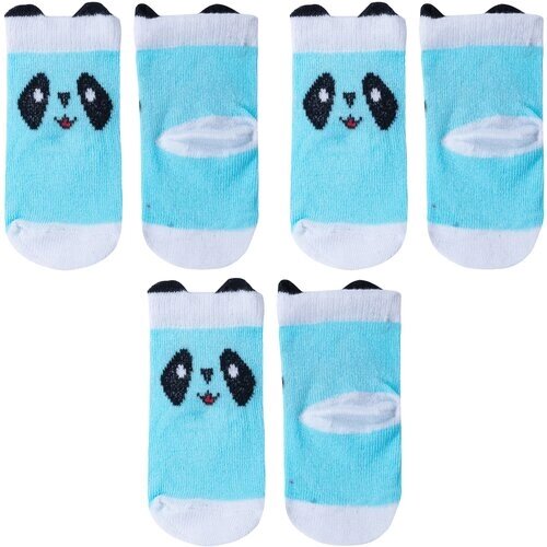 Комплект из 3 пар детских носков наше Смоленской чулочной фабрики рис. 61, голубые №4, размер 11-12