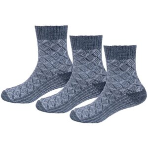 Комплект из 3 пар детских теплых носков RuSocks (Орудьевский трикотаж) серые, рис. 3, размер 14-16