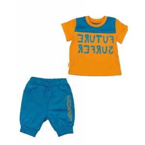 Комплект одежды Bembi для мальчиков, футболка и брюки, размер 80, оранжевый