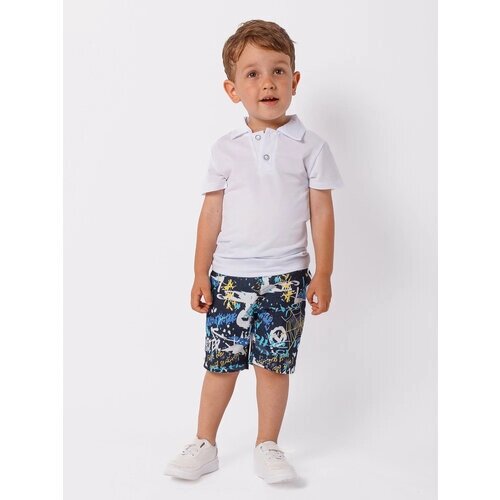 Комплект одежды Chadolls для мальчиков, рубашка и шорты, повседневный стиль, карманы, пояс на резинке, размер 80, синий, белый