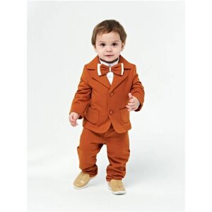 Комплект одежды Chadolls, рубашка и брюки, нарядный стиль, размер 98, коричневый