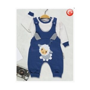 Комплект одежды детский, комбинезон и джемпер, повседневный стиль, размер 74, синий