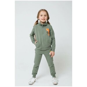 Комплект одежды для девочек, брюки и куртка, повседневный стиль, размер 92, зеленый