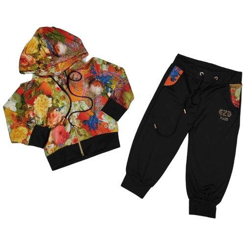 Комплект одежды Eze Kids, олимпийка и брюки, повседневный стиль, размер 110, оранжевый