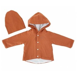 Комплект одежды Glamourchik, куртка и шапка, повседневный стиль, размер 22 (68-74), коричневый