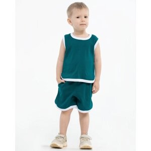 Комплект одежды GolD, майка и шорты, повседневный стиль, размер 128, зеленый