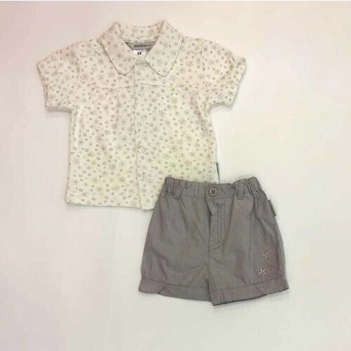 Комплект одежды Jacky для девочек, юбка и легинсы и футболка и шорты, размер 68, белый