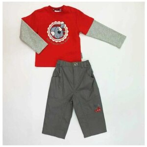 Комплект одежды Jacky для мальчиков, брюки и кофта, повседневный стиль, размер 74, мультиколор