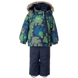 Комплект одежды KERRY детский, полукомбинезон, размер 80, черный, зеленый