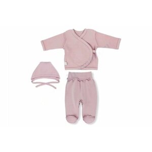 Комплект одежды ЛЕО детский, кофта и шапка и ползунки, нарядный стиль, размер 68, розовый