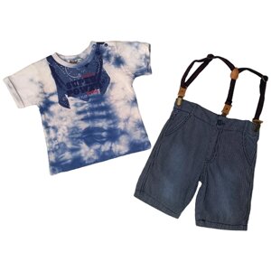 Комплект одежды Lilitop для мальчиков, повседневный стиль, размер 86, синий, белый