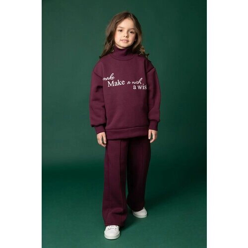 Комплект одежды little WORLD OF ALENA, размер 128, бордовый