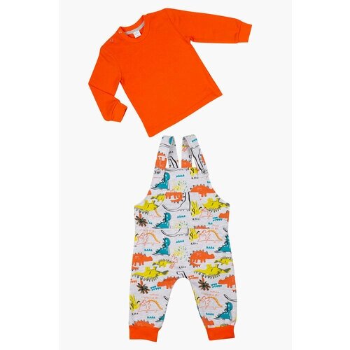 Комплект одежды LITTLE WORLD OF ALENA, размер 86, оранжевый, серый