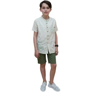 Комплект одежды MIDIMOD GOLD для мальчиков, шорты и рубашка, повседневный стиль, размер 92-98, зеленый