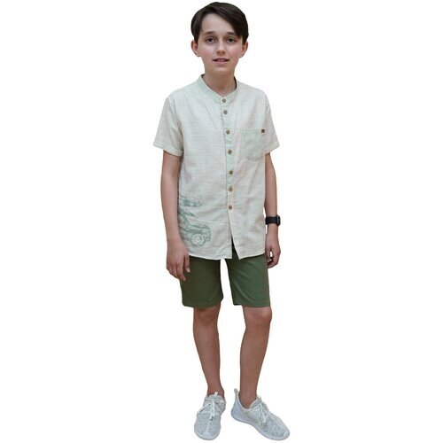 Комплект одежды MIDIMOD GOLD для мальчиков, шорты и рубашка, повседневный стиль, размер 92-98, зеленый