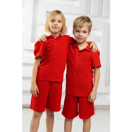 Комплект одежды Miko Yumi, футболка и шорты, повседневный стиль, размер 122, красный