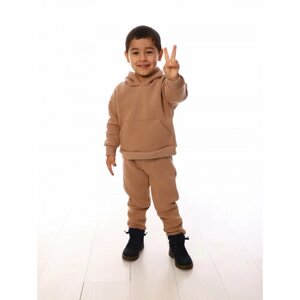 Комплект одежды Милаша детский, брюки и толстовка, повседневный стиль, размер 92, коричневый