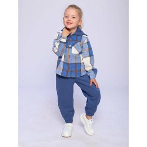 Комплект одежды Милаша детский, брюки и толстовка, повседневный стиль, размер 92, синий