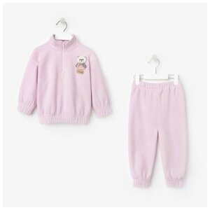 Комплект одежды Minaku для девочек, легинсы и джемпер, спортивный стиль, размер 74, фиолетовый