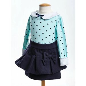 Комплект одежды Mini Maxi для девочек, легинсы и футболка, повседневный стиль, размер 80, бирюзовый