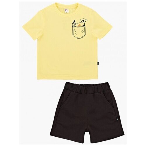 Комплект одежды Mini Maxi, повседневный стиль, размер 104, черный, желтый